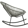 thumbnail image 3 of Chaise à bascule Acapulco – Chaise à bascule élégante pour l'intérieur et l'extérieur avec un siège tissé gris confortable et un cadre noir élégant, parfaite pour se détendre dans votre jardin, patio, 3 of 3