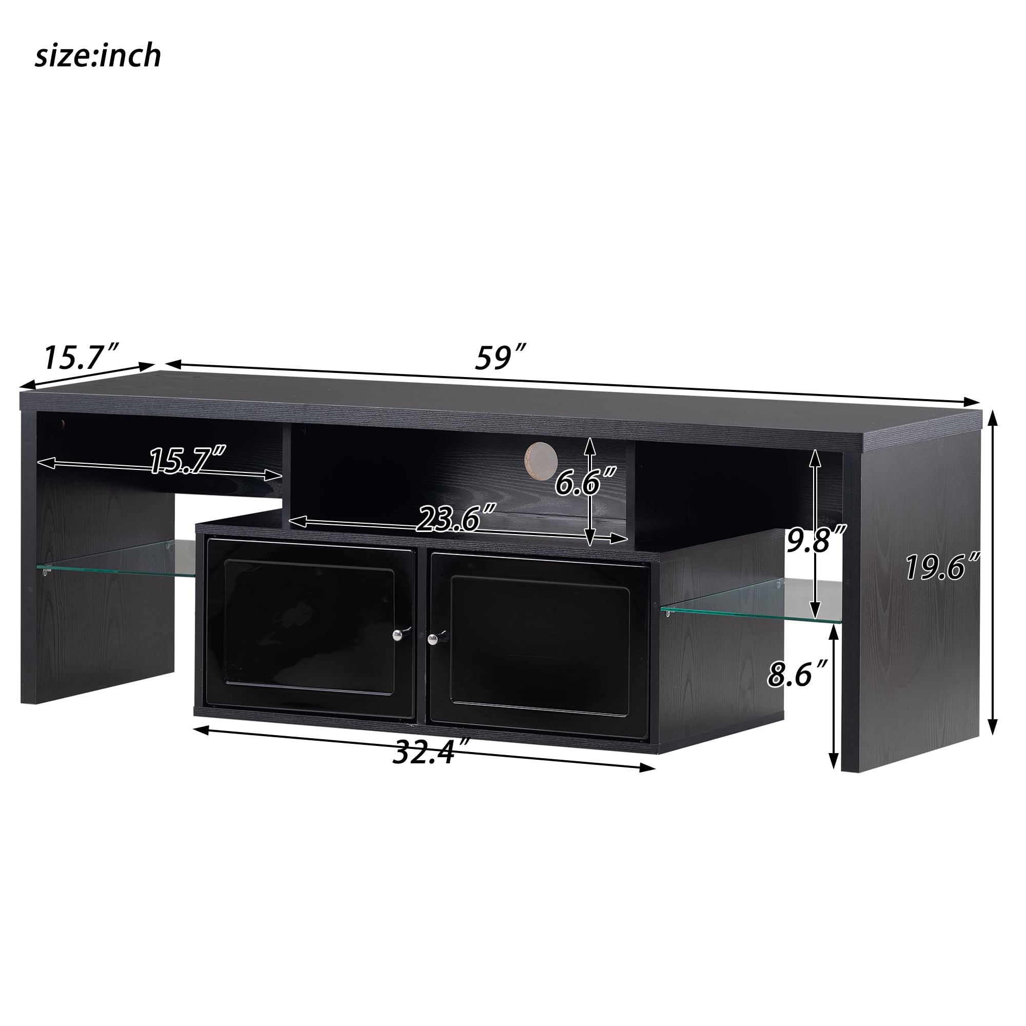 Resenkos RGB Entertainment Center with Remote Control for up to 65 inches TV, Gaming LED Media TV Console Stand for Living Room Black Resenkos RGB Entertainment Center with Remote Control for up to 65 inches TV, Gaming LED Media TV Console Stand for Living Room Black