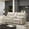 thumbnail image 3 of Lovableguy Modern Leather Loveseat Recliner,2 Seater Power Reclining Sofa with Storage Console and 2 Cup Holders,Reclining Loveseat for Living Room, 3 of 7