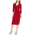 thumbnail image 1 of Vestido cruzado sólido I-N-C para Mujer Rojo Mediano, 1 of 1