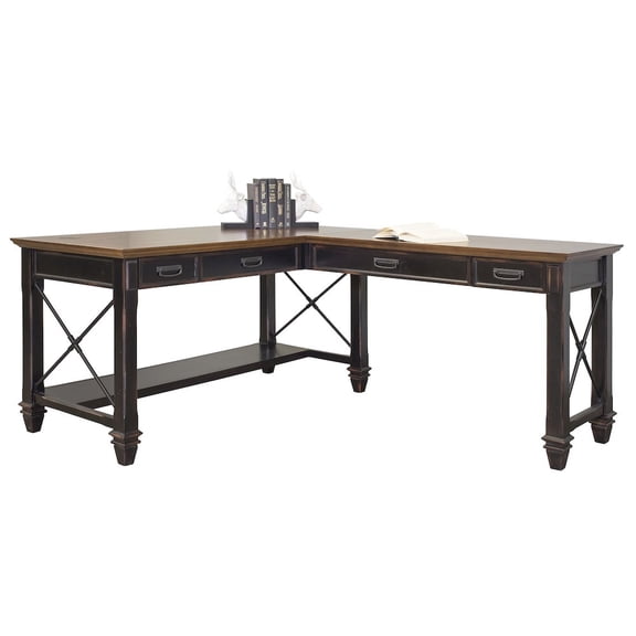 Martin Furniture Hartford Wood 60" L-Shaped Desk in Brown