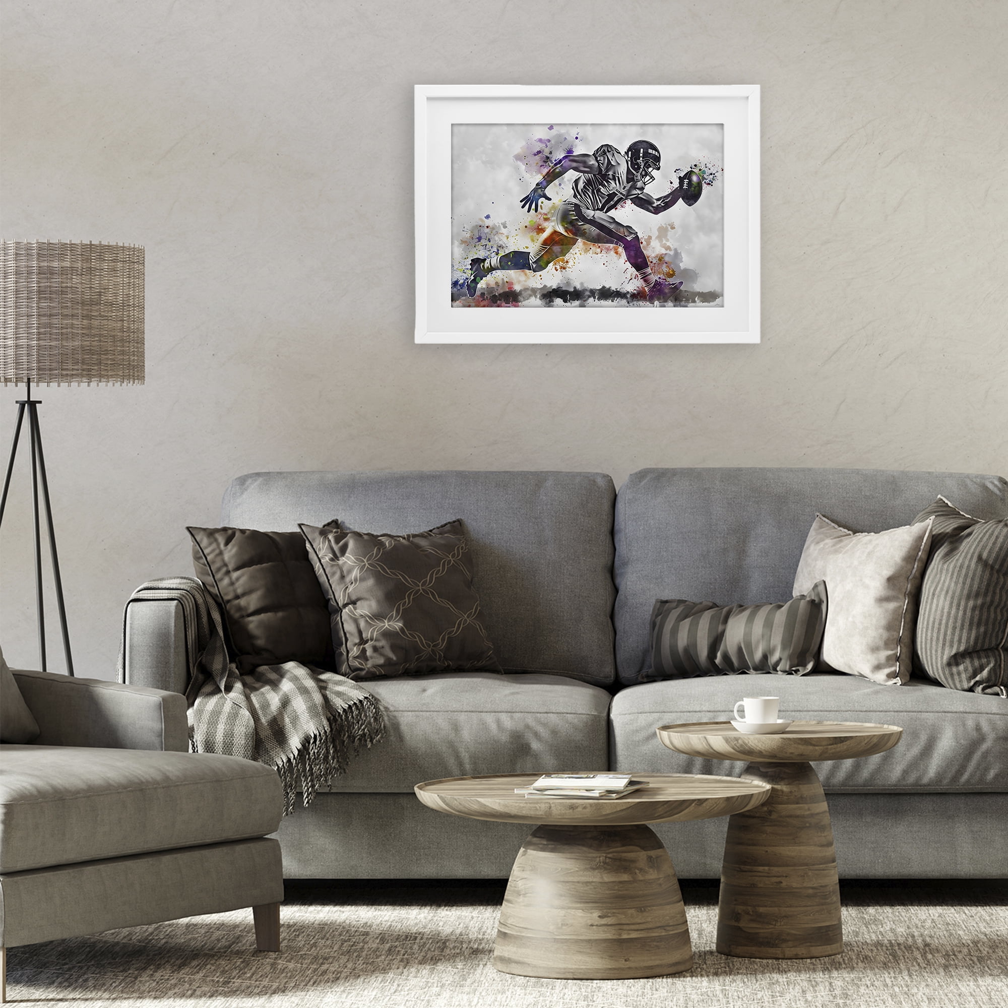 Stupell Industries Endurance Football Sprint White Framed Print Under Glass, design by Creative Studio