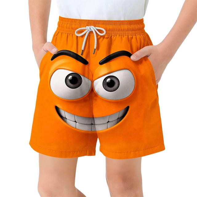 Pantalones cortos de bolsillo para niños con cordón elástico estampado casual traje de baño pantalones de cinco puntos