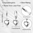 thumbnail image 3 of Pendientes ALEXCRAFT de plata de ley con forma de corazón para mujer, 3 of 7