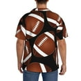 thumbnail image 7 of Goofa Brown Football On Black Printed Men's Casual Short-sleeved Shirt,Lightweight Breathable Button-down,Summer Casual men's top,Versatile Fashion shirt-, 7 of 7