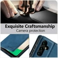 thumbnail image 4 of Premium PU Leather Flip Folio Case for Samsung Galaxy A14 5G, Magnetic Closure Protective Case Kickstand Card Cash Slot Shockproof Durable Wallet Cover Soft TPU Inner Phone Case - Blue, 4 of 18