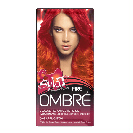 Splat Ombre Fire Hair Color Kit Semi Permanent Orange Red Hair