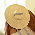 thumbnail image 5 of Wide Brim Straw Hat Women: Womens Straw Hat, Flat Top Sun Hat with Adjustable Chin Strap, for Beach Garden Party, 5 of 11