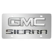 GMC Sierra 3D Dual Logo Mirror Chrome Stainless Steel License Plate