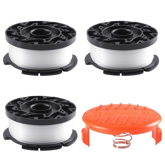 BLACK DECKER Replacement Trimmer Line, 30-Foot, 0.065-Inch, 3-Pack Af-100  3 Spools - 1 Cap - 1 Spring