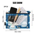 thumbnail image 3 of Dailycode 2 Pack Pencil Pouch for 3 Ring Binder Smooth Zipper Folders with Pockets Clear Window Pencil Case, Clouds and Star, 3 of 6
