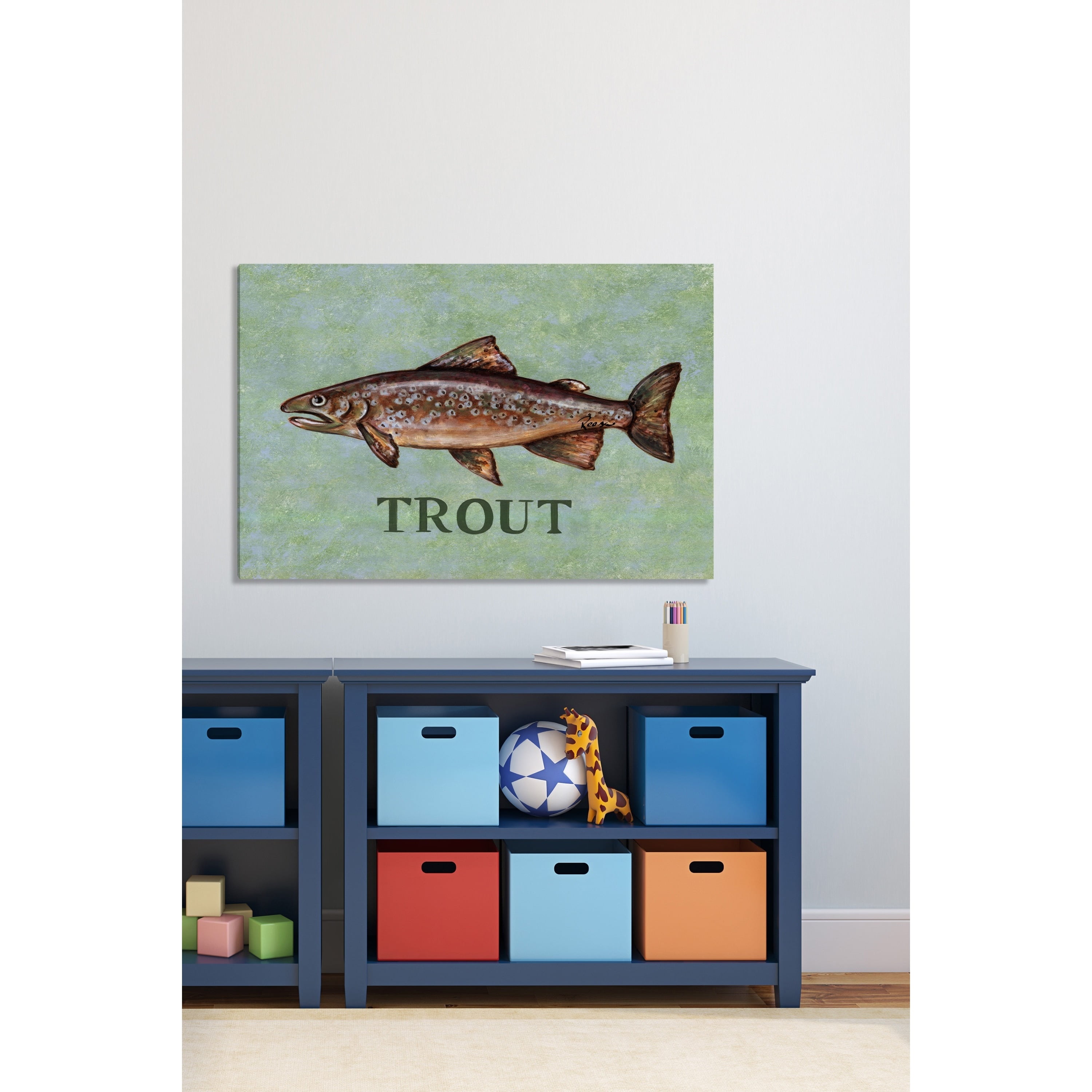 Marmont Hill "Trout" by Reesa Qualia Painting Print on Wrapped Canvas