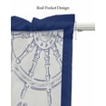 thumbnail image 5 of Nautical Compass Linen Curtain Valance for Bedroom/Bathroom/Kitchen/Office/Living/Dining Room Windows,Retro Sailing Map Tropical Palm Tree Navy Pocket Topper Drapes Decorative Cafe Drapery 54x18, 5 of 6