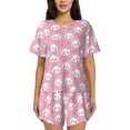 thumbnail image 1 of Lsque Ensemble de Pyjama à Manches Courtes pour Femmes - 2 Pcs Doux et Léger - 3TG, 1 of 6
