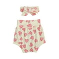 thumbnail image 2 of Seyurigaoka Baby Floral Short Pants and Headband Loose High Waisted Bottoms, 2 of 5