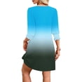 thumbnail image 4 of Ashirexll Midi Dresses for Women, Flowy Dresses for Women, Fashion Leisure Solid Color Elastic Cuff Long Sleeve V-Neck Dress, 4 of 7