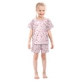 thumbnail image 4 of Summer Short Sleeve Pajama Sets Pink Butterfly Patterns Sleepwear Nighty 95% Cotton (5-14Y), 4 of 7
