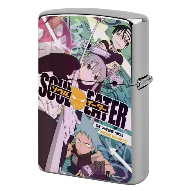 Soul Eater-theme Copper Metal Lighter Shell, Premium Replacement Refillable Lighter Case with Durable Metal Construction, Compatible with Zippo and Most Standard Lighter Models