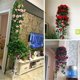 thumbnail image 4 of Flores artificiales de ratán para decoración de pared, rosas para colgar en la pared, accesorios de decoración para el hogar, corona de flores decorativas para bodas y Navidad, 4 of 5