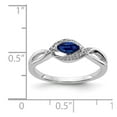 thumbnail image 3 of 14K White Gold Ring Band Gemstone Sapphire Marquise Blue Diamond Round, 3 of 3