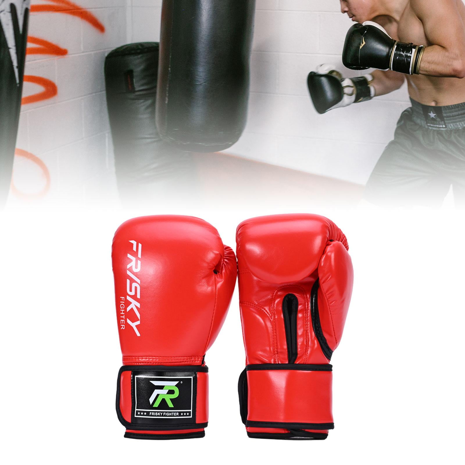 funtasica Boxing Gloves Boxing Equipment Kickboxing Gloves Punching Gloves Sparring Gloves for Sparring Karate Sanda, Workout Taekwondo red 10OZ