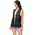 thumbnail image 4 of Women's Floral Crochet Lace Trim Open Front Cardigan, 4 of 5