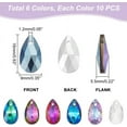 thumbnail image 2 of 1box 60pcs Faceted Teardrop Glass Beads 6 Colors Crystal Grid Teardrops AB Color Waterdrop Top Drilled Hanging Chandelier Dangle Pendants for DIY Jewelry Craft Making Home Decoration, 2 of 8