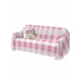 thumbnail image 2 of Pink Checkered Sofa Covers for 2-3 Cushion Couch L-Shaped Sectional, Pink White Buffalo Plaid Washable Sofa Covers Slipcover for Living Room Furniture, Couch Cover Blanket 71"x134", 2 of 9