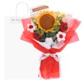 thumbnail image 1 of Ramo de Flores de Ganchillo Uxcell, Girasol de Punto Hecho a Mano con Bolsa de Regalo para Decoración del Hogar DIY [Rojo], 1 of 6