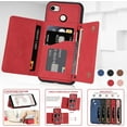 thumbnail image 3 of REQO Phone Case for Google Pixel 3 XL Wallet Cover with Tempered Glass Screen Protector and PU Leather Credit Card Holder Stand Rugged Cell Accessories Pixel3XL Pixel3 LX Pixle 3XL Women Men Red, 3 of 7