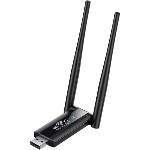 USB WiFi Extender Signal Booster, 300M 2 Antenna Wi-Fi Signal Booster WiFi Extender, WiFi Booster, WiFi Repeater, Wireless Internet Booster