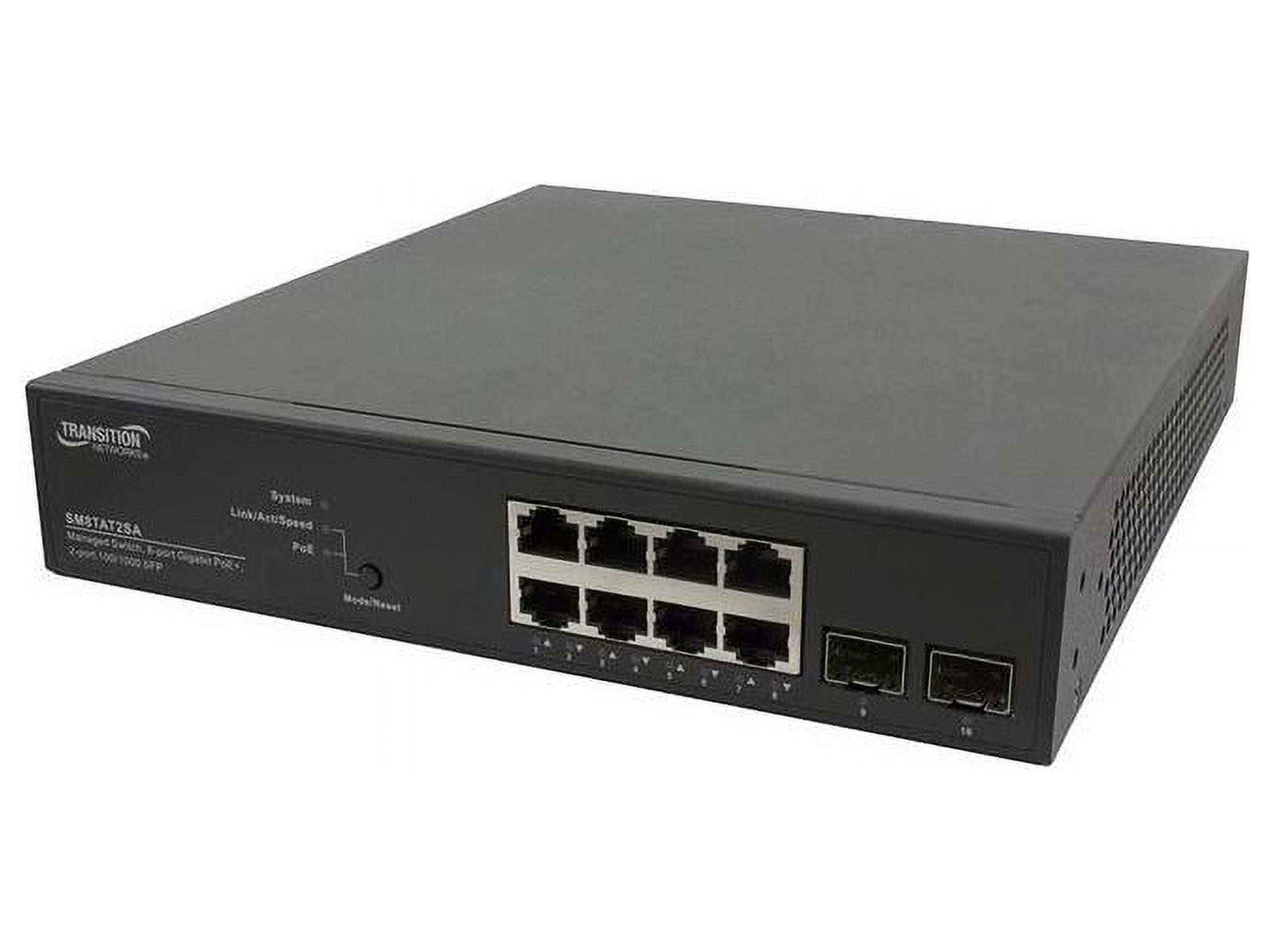 Transition Networks 8-Port Smart Managed PoE+ Switch w/ 2 SFP Slots