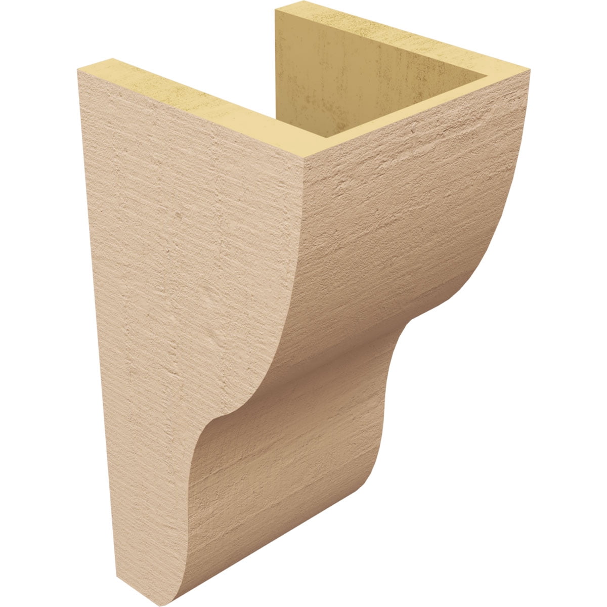 7"W x 7"D x 14"H Wide Greensboro Rough Cedar Woodgrain TimberThane Corbel, Primed Tan