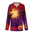 thumbnail image 5 of DEJUPE Halloween Costumes for Women, Plus Size Printed Scrub Working Uniform Tops for Women's Cross V-Neck Halloween Print Short Sleeve Fun T-Shirts Workwear Tee with Pockets Dark Gray, L, 5 of 5