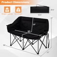 thumbnail image 3 of Gymax Double Camping Chair w/ Cup Holders Glass Racks & Mesh Pockets Carry Bag Black, 3 of 10