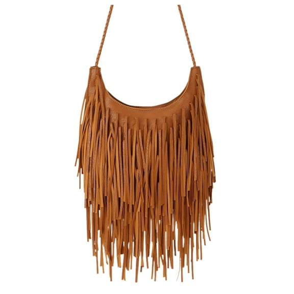 Leather Fringe Bag for Women Boho Crossbody Purse Suede Western Fringe Purse Vintage Hobo Handbags