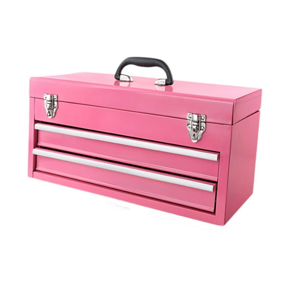 Colaxi Drawer Metal Tool Box Container with 2 Drawers and Top Storage Tray Sturdy Storage Organizer Tool Chest Cabinet for Warehouse