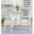 thumbnail image 2 of Linon Roseglen 26" High Back Indoor Wood Counter Stool, Whitewash/Beige, 2 of 13