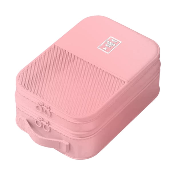 Bolsa de zapato de viaje Bolsa de transporte con manija de la zapatilla de cierre portátil Organizador de zapatos Bolsa de almacenamiento de zapatos Rosa