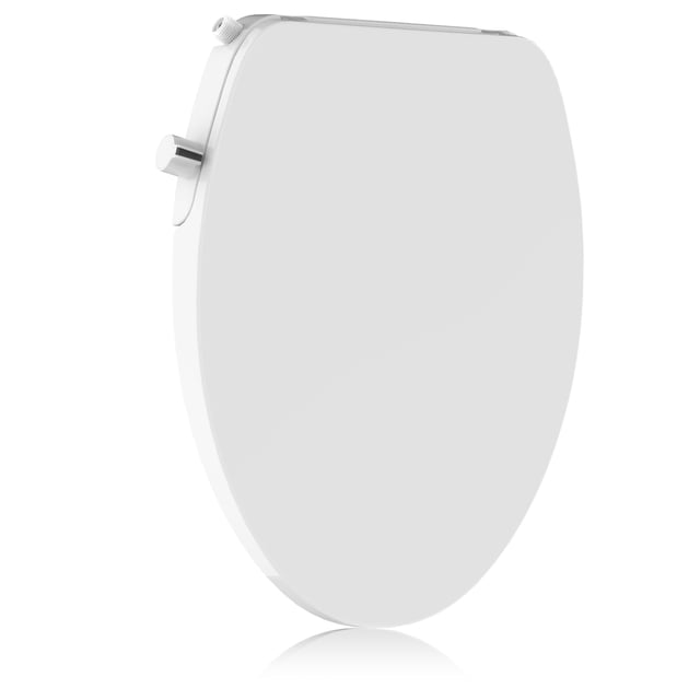 QinaQin Asiento redondo para inodoro con bidet no eléctrico, tapa de cierre suave y boquillas dobles autolimpiables de fácil instalación