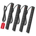 thumbnail image 1 of 4Pack Metal 8 Outlet Mountable Power Strip, Wall Mount Outlet Heavy Duty, Wide Spaced Commercial Shop Power Strip with Switch, 6 FT Power Cord., 1 of 7
