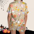 thumbnail image 6 of CONZONE Halloween Womens Pajamas Set Printed Short Sleeve Button Down Tops and Shorts Hallowmas Sleepwear Cozy 2 Piece Pjs Set for Women, 6 of 6