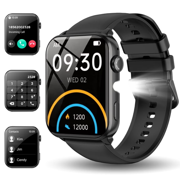 Blackview 1.91" Smartwatch for Men Women's,100  Sports Modes/Bluetooth(Answer/Make Calls)/IP68 Waterproof,Smart Watch Fits for Android iPhone,Black