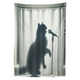 thumbnail image 2 of Ambesonne Cat Tablecloth Rectangular Table Cover, Bath Shadow of a Singing Kitty, 60"x84", Dark Blue Grey Off White, 2 of 3