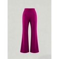 thumbnail image 4 of Women's High-Waisted Flare Pants, Front Seam Detail, Stretch Fabric, Suitable For Casual, Formal Occasions And Parties, Black, 4 of 6