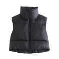 thumbnail image 3 of Chaleco de algodón para mujer, chaleco de invierno con cuello alto, chaleco de algodón grueso, chaleco de pan sin mangas para mujer, 3 of 5