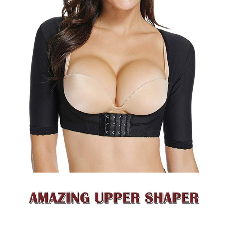 SHAPERIN Women Upper Arm Shaper Body Compression Sleeves Post Surgical  Slimmer Humpback Posture Corrector Tops Shapewear