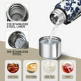 thumbnail image 3 of 20 Oz Blue and White Pioneer Flower Coffee Tumbler Double Wall Insulated Stainless Steel Water Bottle | Metal Reusable Thermoses Flask with Cup Cap | Leak & Sweat Proof with Anti-Dust Lid, 3 of 7