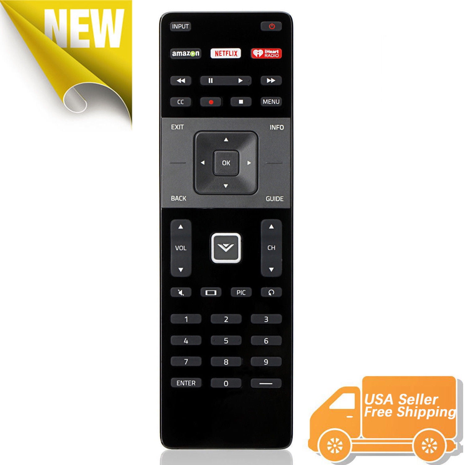 XRT122 for Smart TV Vizio Remote Control w Amazon Netflix IHeart Radio