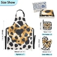 thumbnail image 3 of Beautiful Leopard Skin Heart 5 Pcs Kitchen Set Heat Resistant Oven Mitts and Non-Slip Pot Holders with Adjustable Cooking Apron, 3 of 6
